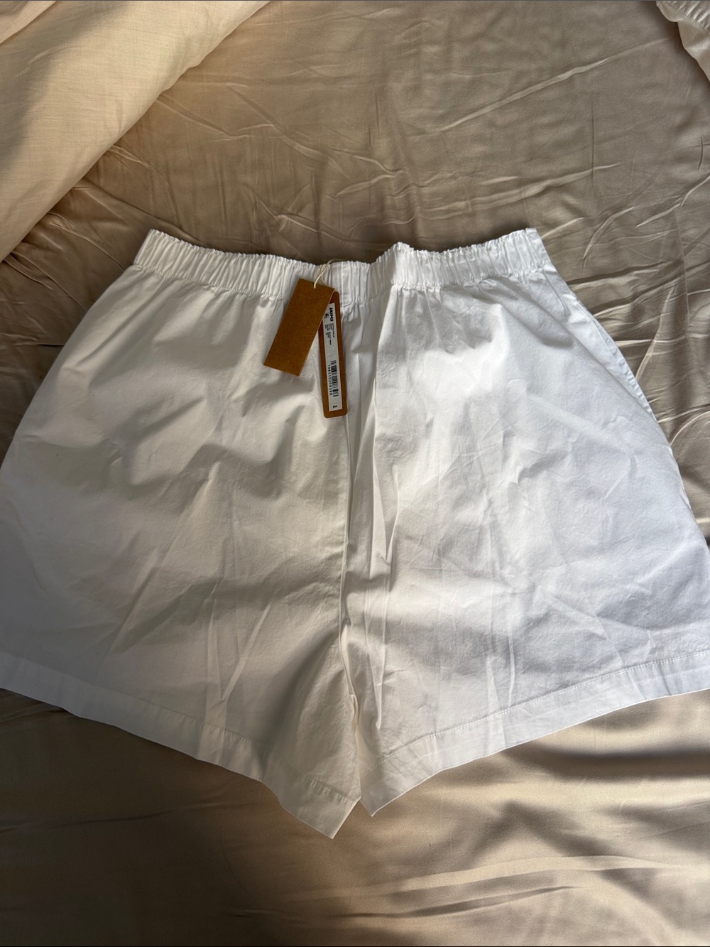 BRAND NEW SKIMS Women’s Elastic-Waist Cotton Shorts - White